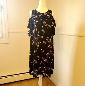 Lauren Conrad floral cold shoulder shift dress